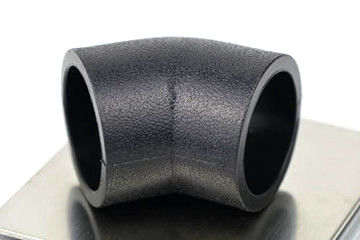 Perpanjangan Saat Pecah Air 45 ° Butt Elbow Fitting Pipa HDPE